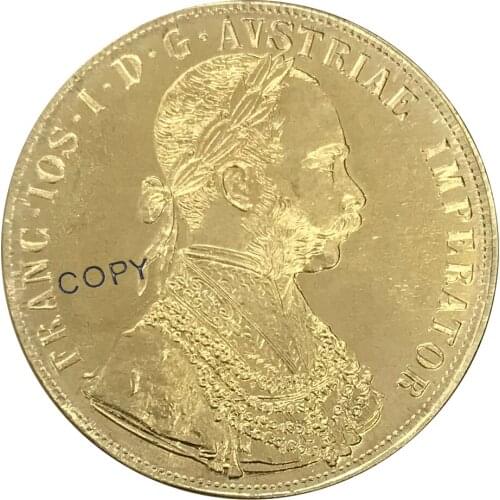 1912 Austria Habsburg 4 Ducats Franz Joseph I Gold Coin Brass Collectibles Copy Coin