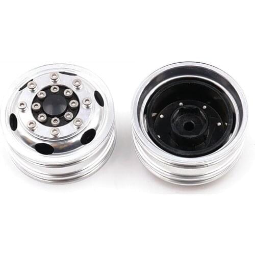 2pcs Front Narrow Wheel Hubs 12mm Hexagon Coupling for 1/14 TAMIYA RC Container Truck Tractor Accessories Parts Wheel Rims