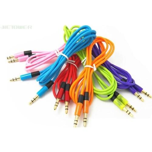 500pcs/lot 1.2m 3.5mm Audio Cable Cord Car Aux Extension Cable 120cm for Mp3 for Phone Colorful