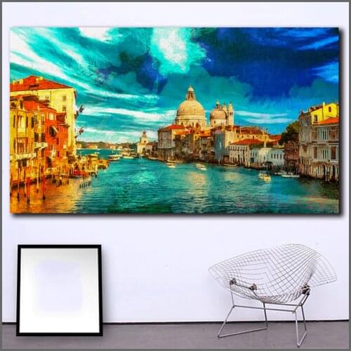 Grand Canal Venice 5D Diamond Embroidery full drill square diamond painting mosaic cross stitch city scenery Big size home decor