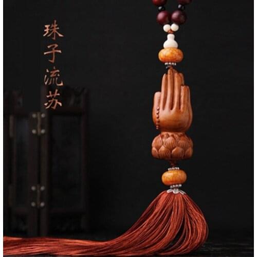 Car pendant Lotus bergamot high-grade mahogany car interior supplies boutique car decoration fashion pendant