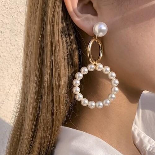 Baroque Imitation Pearl Cерьги Earrings For Women Jewelry Kolczyki Pendientes Cережки Unusual Vintage Fashion Female Popular