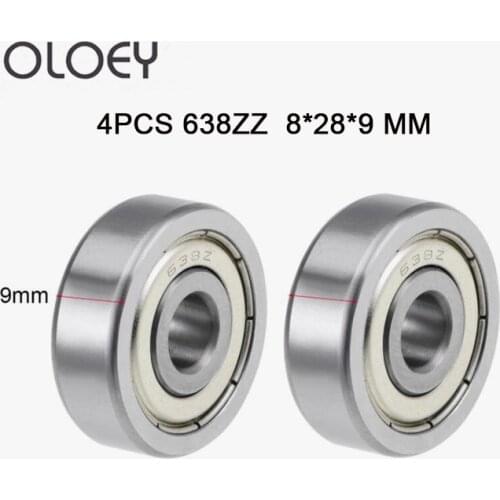 Free shipping 4pcs/lot Factory Direct Sale 638 638ZZ 638Z 8*28*9 mm High Quality Deep Groove Ball Bearing 8x28x9mm