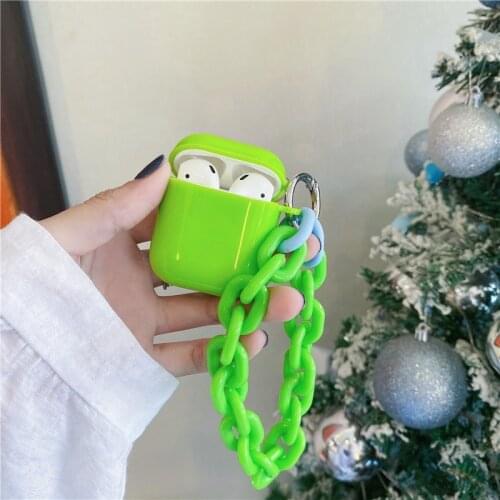 Earphone Protective Cover For Air pods Pro 2 1 Pro Soft TPU Candy Color Headset Cover For Apple Airpods Case With Carry Chain