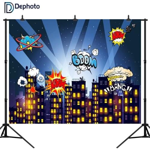 DePhoto Superhero Birthday Party City Baby shower Poster Photo Backgrounds Photography Backdrops Photocall Photo Studio