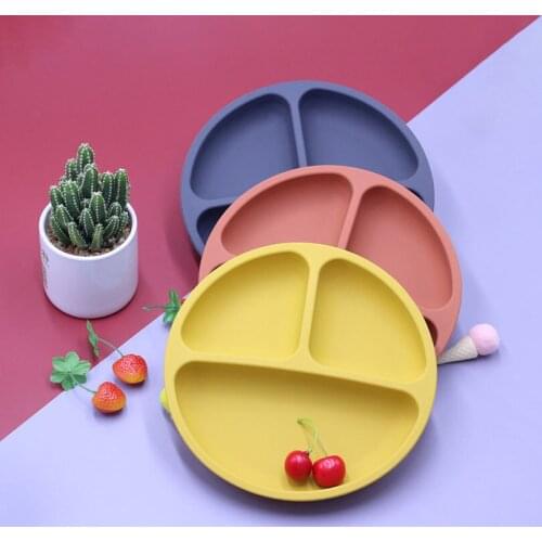 Children Dishes Baby Silicone Plate Child Training Sucker Bowl Tableware Set Baby Feeding Tableware Set Kids Safe Plate