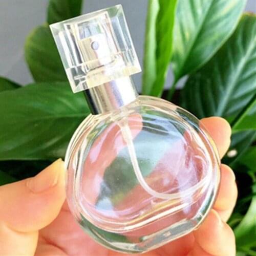 Spray Bottle Portable Travel Size 18ml Refillable Perfume Atomizer Clear Round Glass Bottles Empty Cosmetics Bottle 25pcs/lot