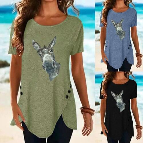 SAGACE Short sleeve printed T-shirt for ladies, new relaxed and comfortable womens wear top in 2021 summer топ женский