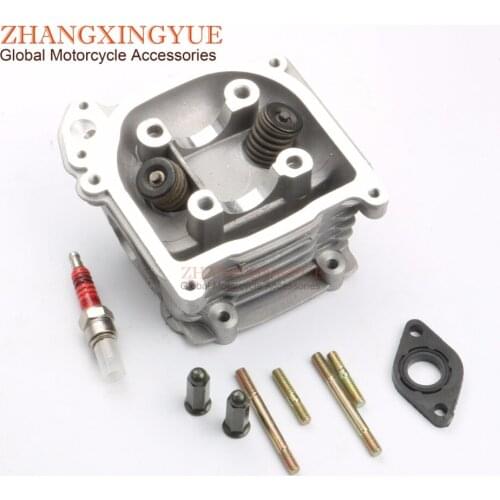 39mm-52mm EGR Cylinder Head & Valve & A7TC Spark Plug for SYM Fiddle 2 50 Orbir 1 50 Symply 50 GY6 50cc 139QMB 4T