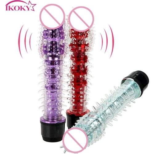 IKOKY Female Masturbator Clitoris Stimulator Jelly Dildo Penis Vibrator G-spot Vibrator G-spot Massager Sex Toys For Women