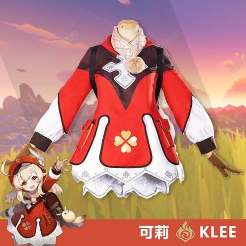 Anime Game Genshin Impact Klee Cosplay Costume Party Dress Adult Women Halloween Carnival Cosplay Clothing Outfit