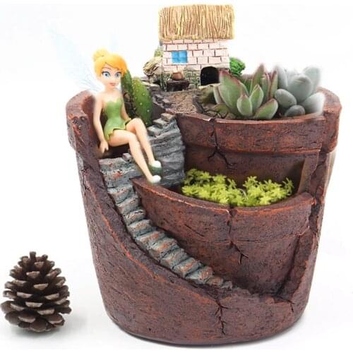 Creative Plants Pot With City Of Sky Flowerpot Combination Resin Succulent Plant Pot Home Garden Decoration Plants Holder