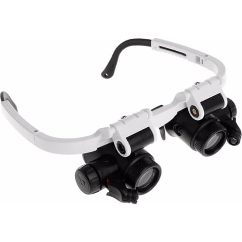 Headband Magnifier with LED Light Head Mounted Magnifying Glasses 8X 15X 23X
