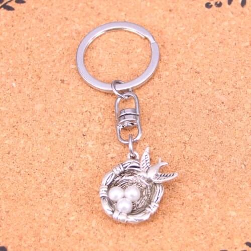 Fashion swallow birds nest eggs Keychain Pendant Key Rings Shoulder Bag Purse Car Accessories for Women Girl Kids Gift