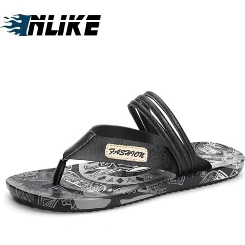 Man Beach Sandals 2019 Summer Pu Leather Sandal Mens Outdoor Roman Leather Sandal