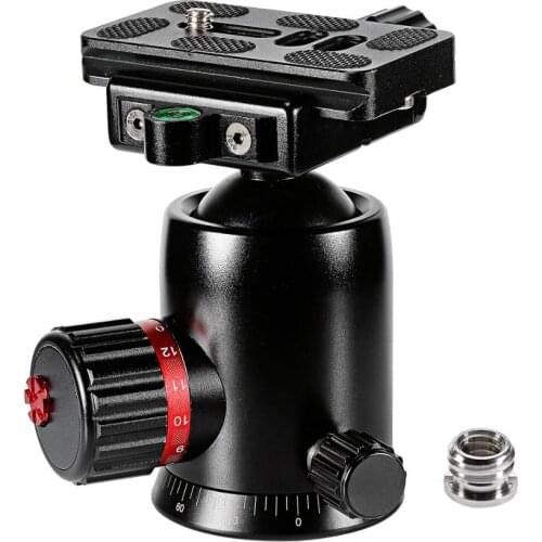 Neewer Aluminum Alloy 360 Degree Rotating Panoramic Ball Head and 1/4" Quick Release Plate for Tripod,Monopod,Slider,DSLR Camera