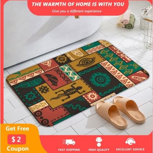 Non-slip Entrance Doormats Bohemia Style Hallway Belcony Floor Door Mat Flannel Soft Carpets for Living Room Drop Shipping Rugs