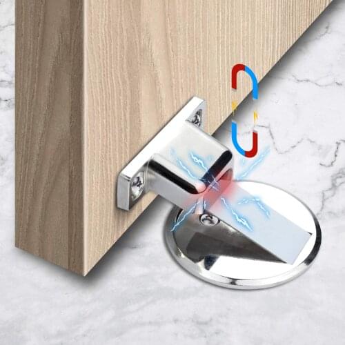 New 304 Stainless Steel Hidden Magnetic Door Stopper Floor ,With Nail-Free Sticker And Screw,Door Suction Furniture Hardware