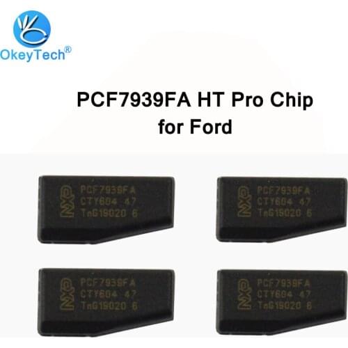 OkeyTech 5pcs/lot Auto Car Key PCF7939FA 128-Bit Carbon Transponder Chip HT Pro For Ford Edge Fusion Ecosport Mustang Cobra MKZ