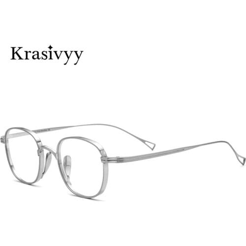 Krasivyy Square Pure Titanium Glasses Frame Men Top Quality Prescription Eyeglasses Women Retro Vintage Myopia Optical Eyewear