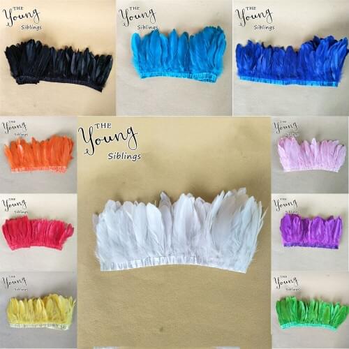 Wholesale colored feathers 15-20cm 6-8 inch goose feather Ribbons feathers for DIY Cloth Belt feather Christmas tree decorations