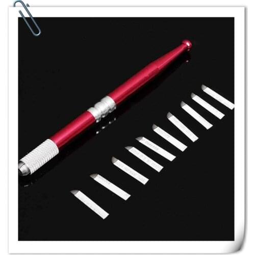 5color Eyebrow Tattoo Microblading Needle Blade Pen Pigment Practice Kit Tattoo Pigment Rings Permanent Body Makeup Tool