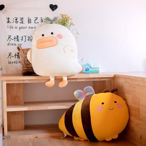 50CM New Anime Kawaii Plush Bee Duck Pillow Baby Toys Super Soft Stuffed Toy High Quality Pillow Baby Room Home Decor Kids' Gift