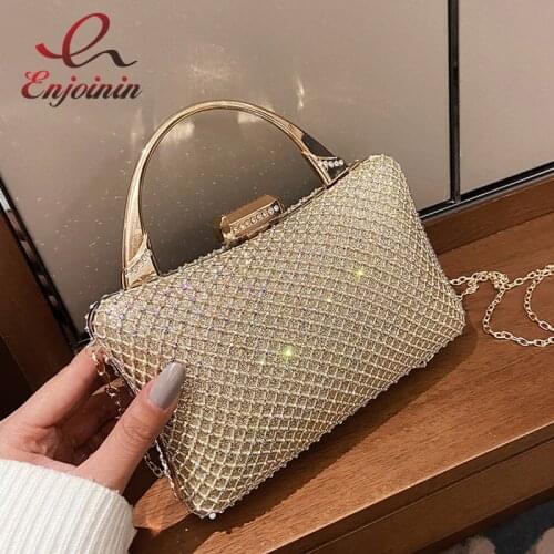 Luxury Diamond Designer Party Dinner Clutch Bag Ladies Purses and handbag Metal Handle Fashion Shoulder Chain Bag for Women Bag