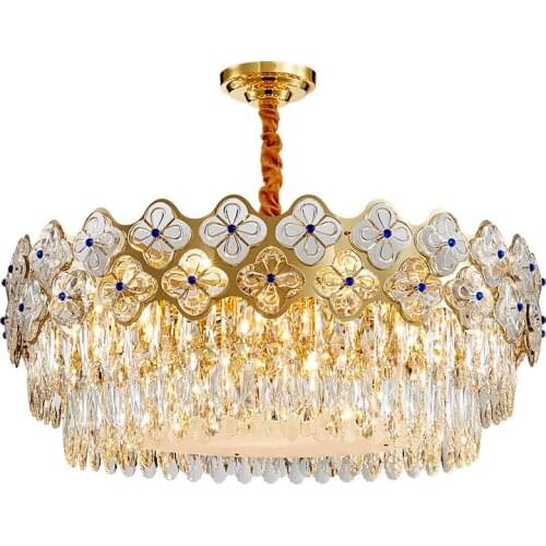 Living Room Luxury Crystal Post-Modern Dining Room Lamp Simple European Bedroom Lamp Duplex Building Home Simple Nordic Chandeli