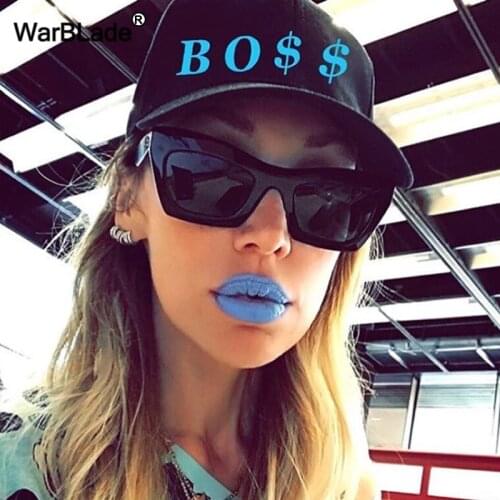 WarBLade 2018 Fashion Square Sunglasses Women Men Black White Pink Red Ladies Rectangle Cat Eye Sun Glasses Women Brand UV400