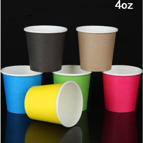 Colorful 4 OZ Paper Cups Disposable Cup for Coffee Tea Party Cup Supplies White Black Black Color 400pcs/lot Dec188