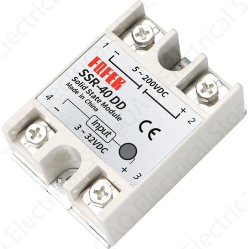 1Pcs SSR40DD SSR-40DD Manufacturer 40A solid state relay ,input 3-32VDC output 5-60VDC