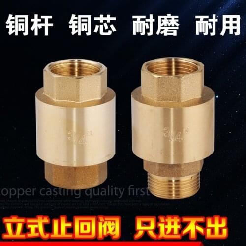 Thickened copper internal and external wire check valve water check valve vertical 4 points 6 points 1 inch