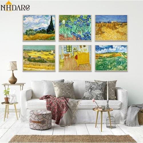 Vincent van Gogh Works Collection Landscape Canvas Art Print Painting Poster, Wall Pictures For Living Room, Home Decor Wall Art