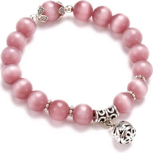 ALIUTOM Vintage Silver Color Natural Stone Beads Bracelets&Bangles For Women Men Fashion Energy Charm Bracelet Jewelry Gift