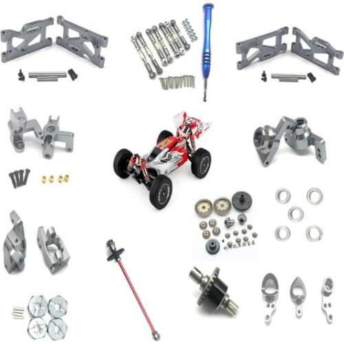 WLtoys 144001 RC car Upgrade metal spare parts gear rod tires Swing arm C Seat Combiner Steering cup rear Wheel Seat