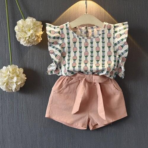 Ruffle Pineapple Blouse and Shorts Set