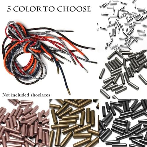 50PCS Shoe Laces Lock Clips DIY Repair Metal Aglets Shoelace Tips Ends Luxury Decoration Rustproof Fashion Seamless Accessories