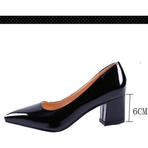 Size 33-43 2021 Women Pumps Elegant Shoes Slip on Square High Heels Pointed Toe Shallow Spring Autumn Wedding Women Shoes