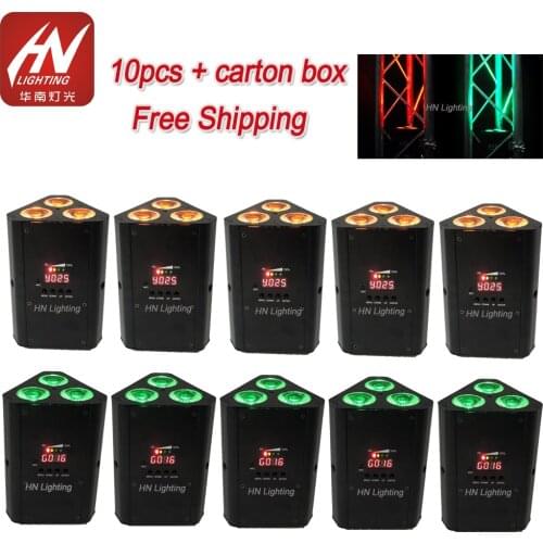 10pcs Wireless DMX IR remnote Control Battery Par Led Dj Uplight 3x18w 6in1 Led Par wedge uplighting