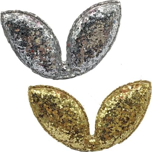 10Pcs Glitter Bunny Ears for DIY Baby Girl Accessories Kawaii Easter Animal Hair Clips Big Ear