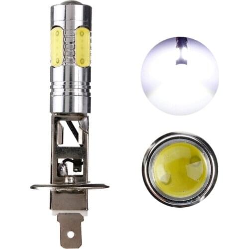 Super Bright 2pcs H1 7.5W High Power LED Car Vehicle Auto DRL COB Fog Running Headlight Head Lights Lamp Bulb 6000K DC12V White