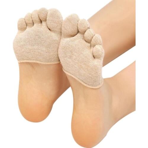 3 Pairs/Lot Women Yoga Socks Women Invisible Yo-ga Socks Slip Toe Socks Half Grip Heel Five Finger Non Cotton Yoga Sock