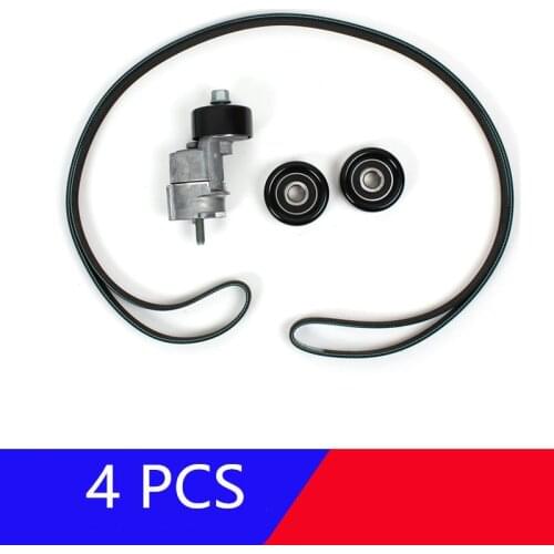 4PCS Genuine V-Belt Tensioner Pulley Kit for hyundai Sonata Tucson IX35 for kia Optima Sportage Rondo 2521225000 2528125000