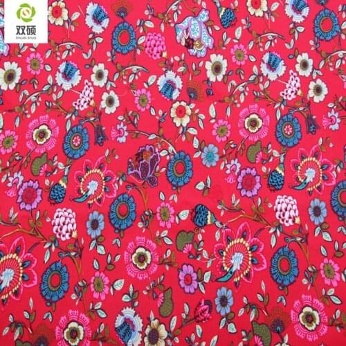 African Cotton Canvas Fabric For Sewing Hometextile DIY Handmade For Curtain Cushion Bag Shoes Silks Flower 50x150cm B1-1-15