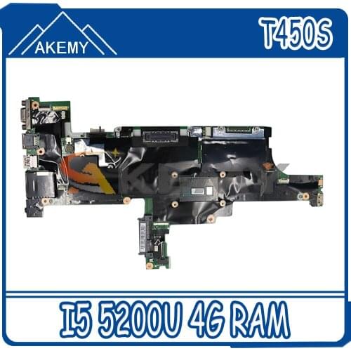 Akemy FRU 00HT736 00HT737 00HT738 For Lenovo Thinkpad T450S Laptop Motherboard AIMT1 NM-A301 CPU I5 5200U 4G RAM Work