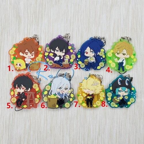Anime Keychain HITMAN REBORN! Sawada Tsunayoshi Hibari Kyoya Lemon styles Portachiavi Rubber Keyrings Pendant
