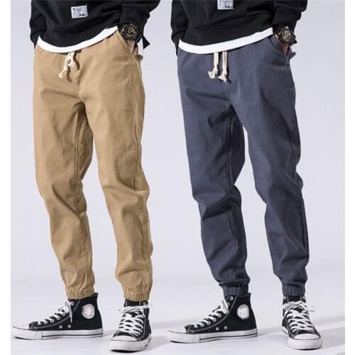 Fashion Mens Cargo Pants Spring Summer Man Loose Harem Pants Outdoor Elastic Waist Trousers Young Men Long Pants Big Size 2021