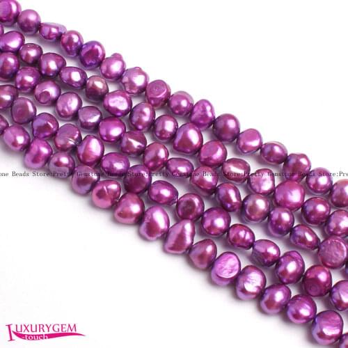 High Quality 5-7mm Pretty Deep Purple Freshwater Natural Pearl Freeform Shape Loose Beads Strand 14" w3981