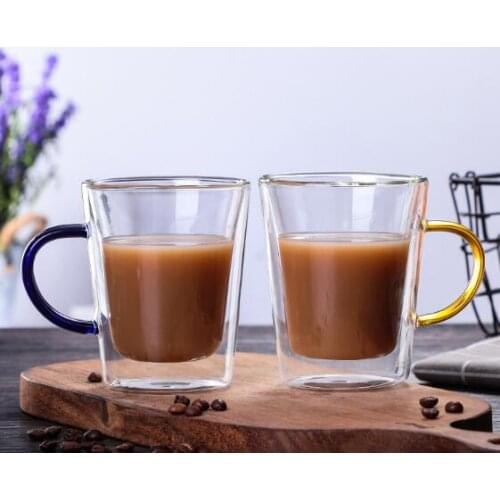 Double heat-resistant glass coffee cup water cup